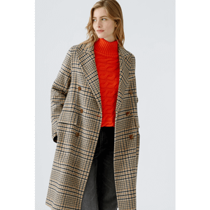 Oui Checked Coat